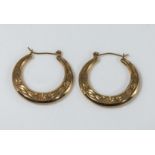 A pair of 9ct gold crescent moon earrings