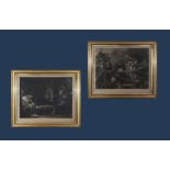 A pair of large gilt framed engravings entitled, 'The Last Sleep of Argyle' and 'The Last Scene in