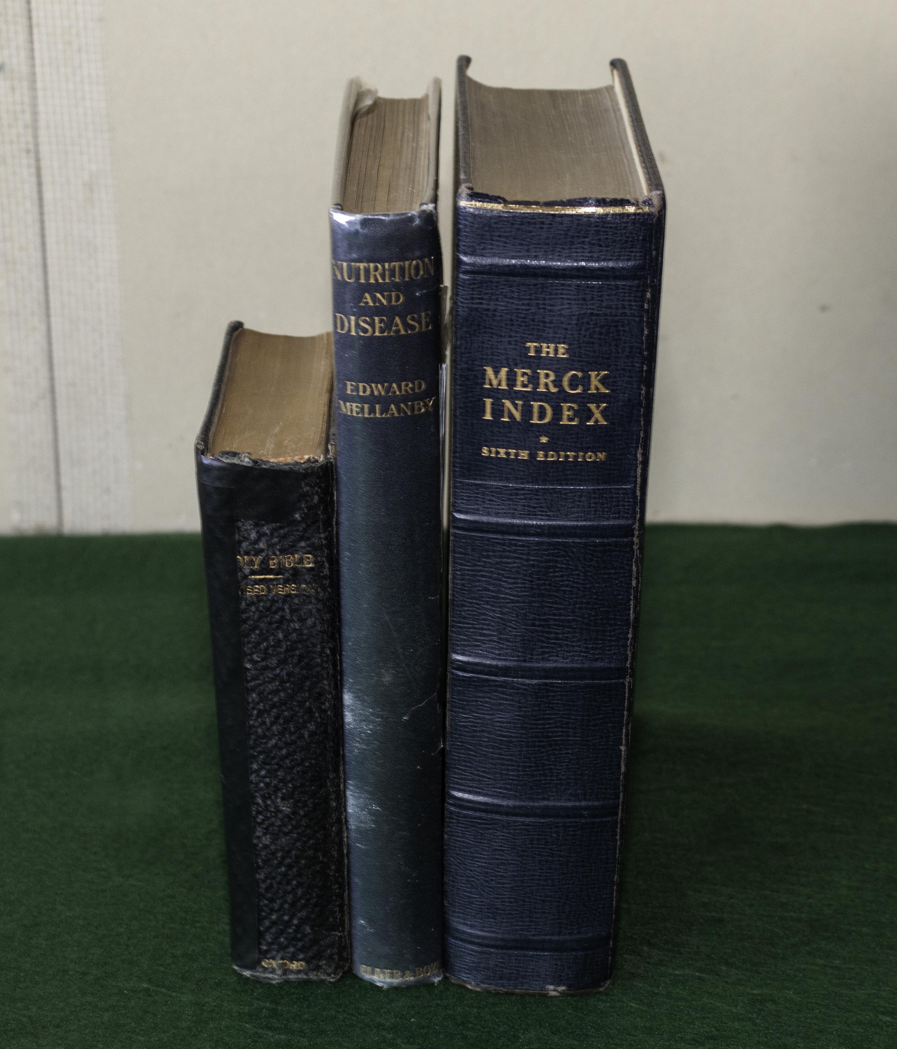 An edition of The Merck Index by Sir Edward Mellanby and two others with signatures