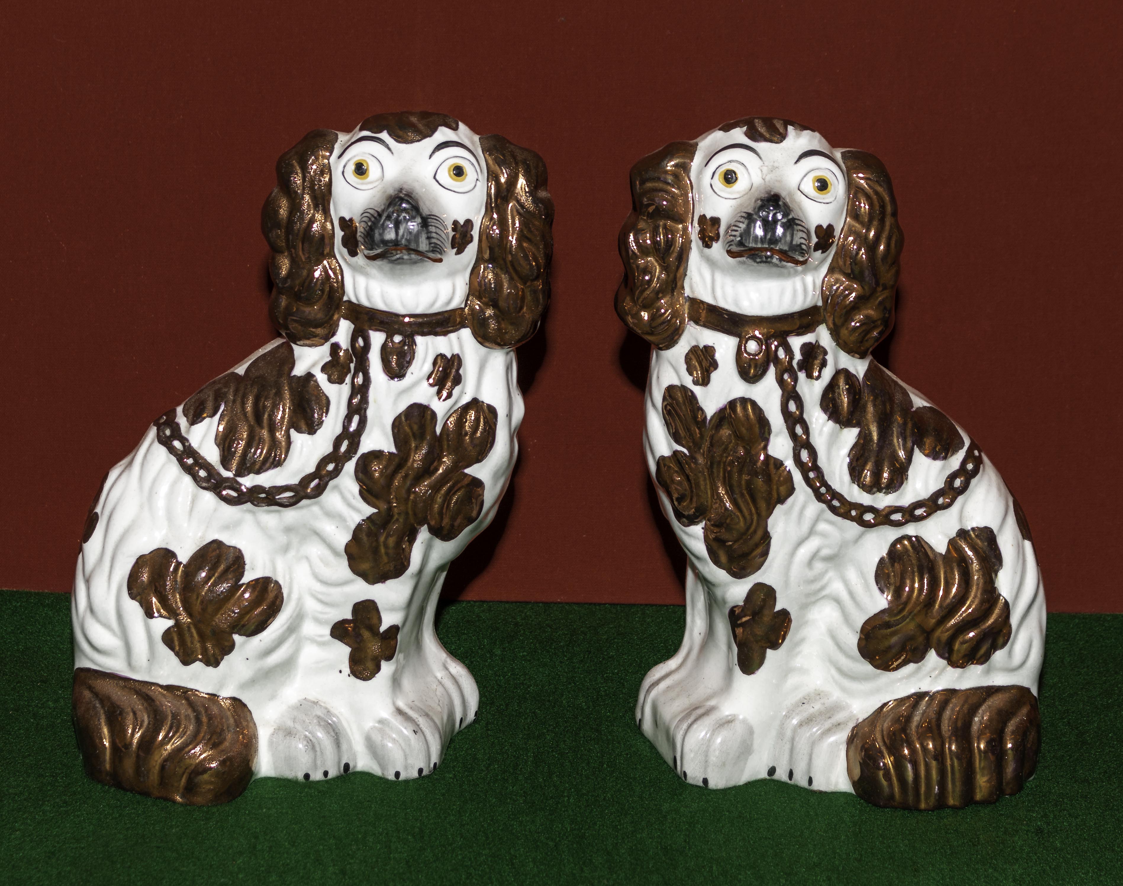A pair of Staffordshire wally dogs
