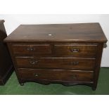 A mahogany chest of drawers, two over two