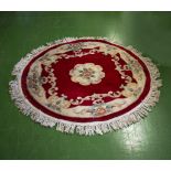 A small circular Chinese style rug