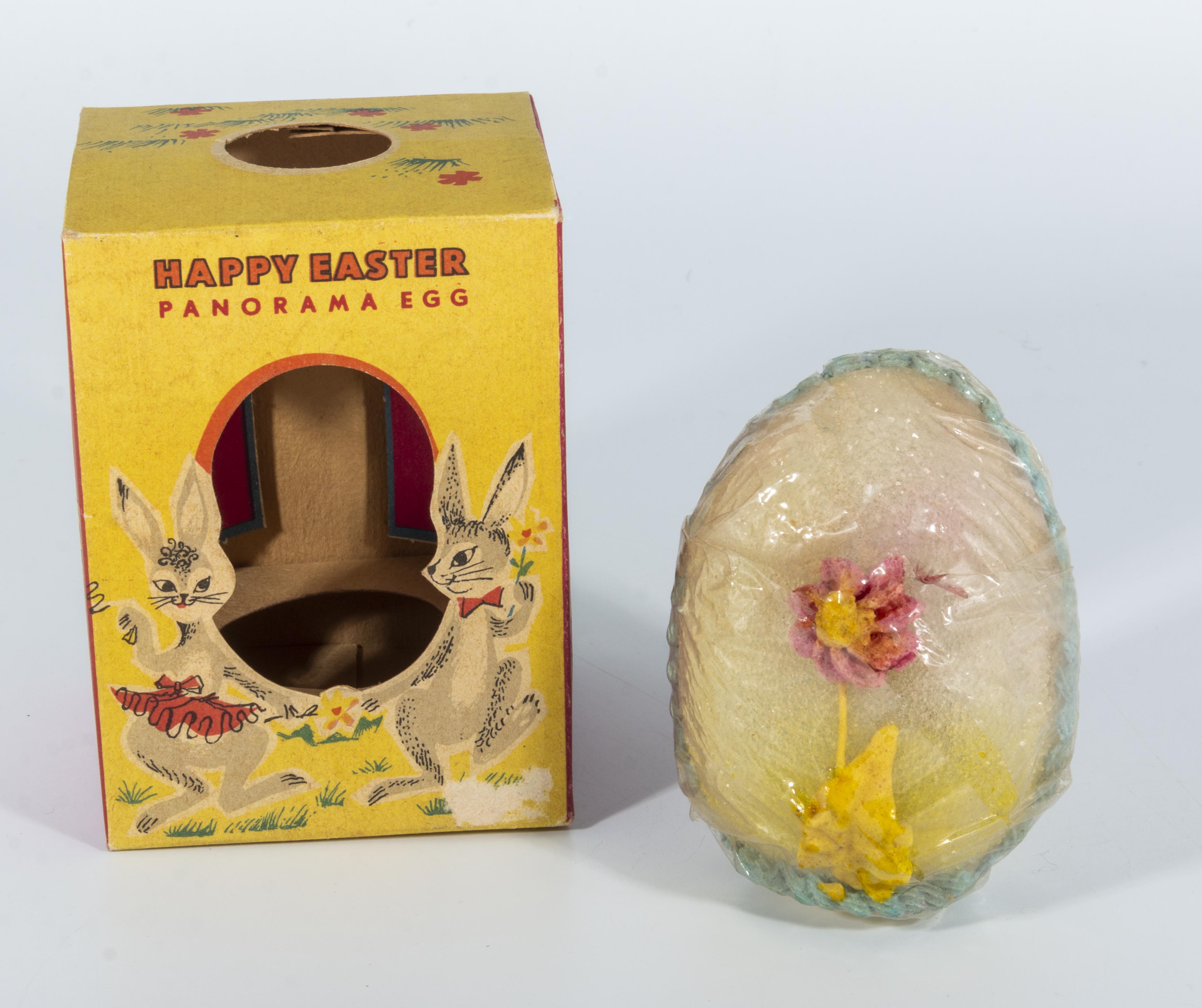 A vintage Happy Easter panoramic egg
