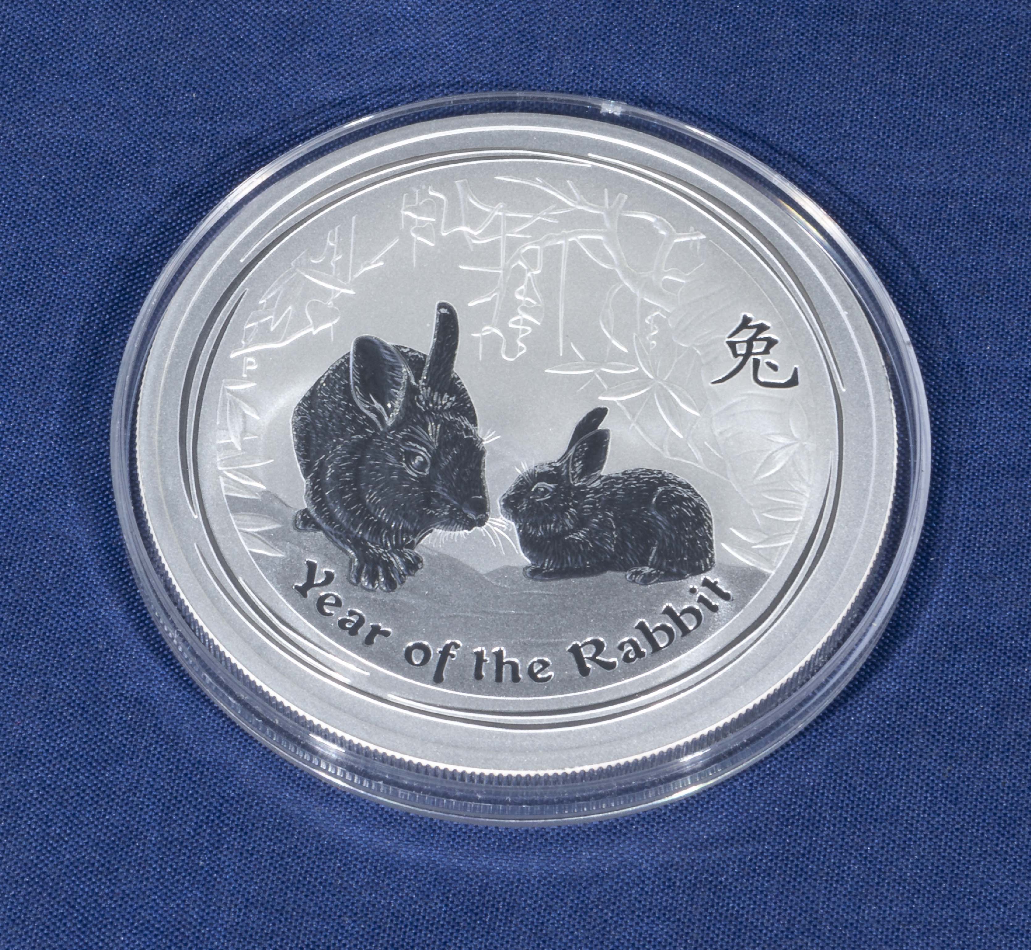 An Australian 'Year of the Rabbit' 2oz fine silver 999 two dollar piece, year 2011