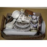 A box of assorted pottery and other items