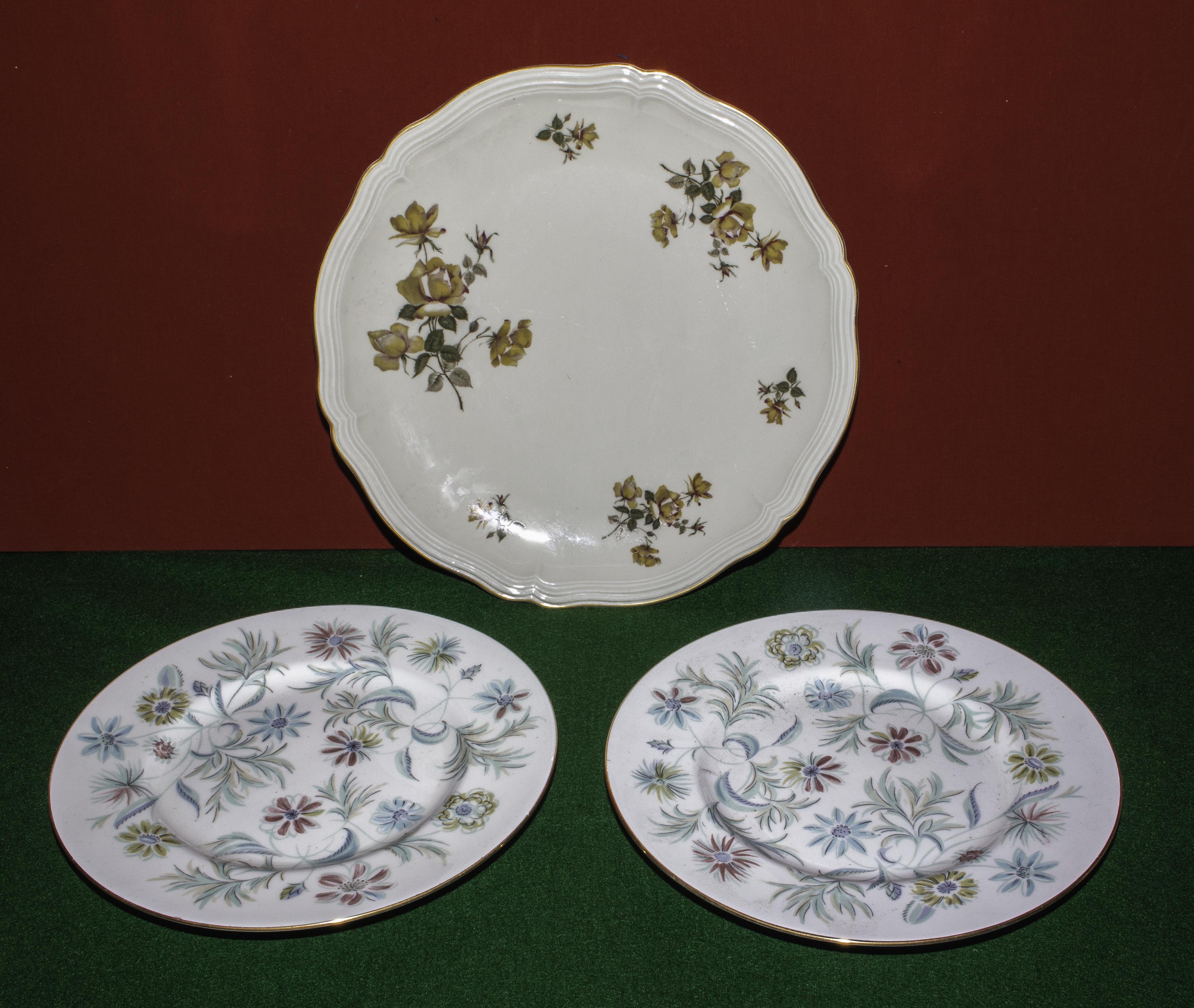 Two Minton plates and one other