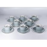 Eight Royal Worcester coffee cans and saucers