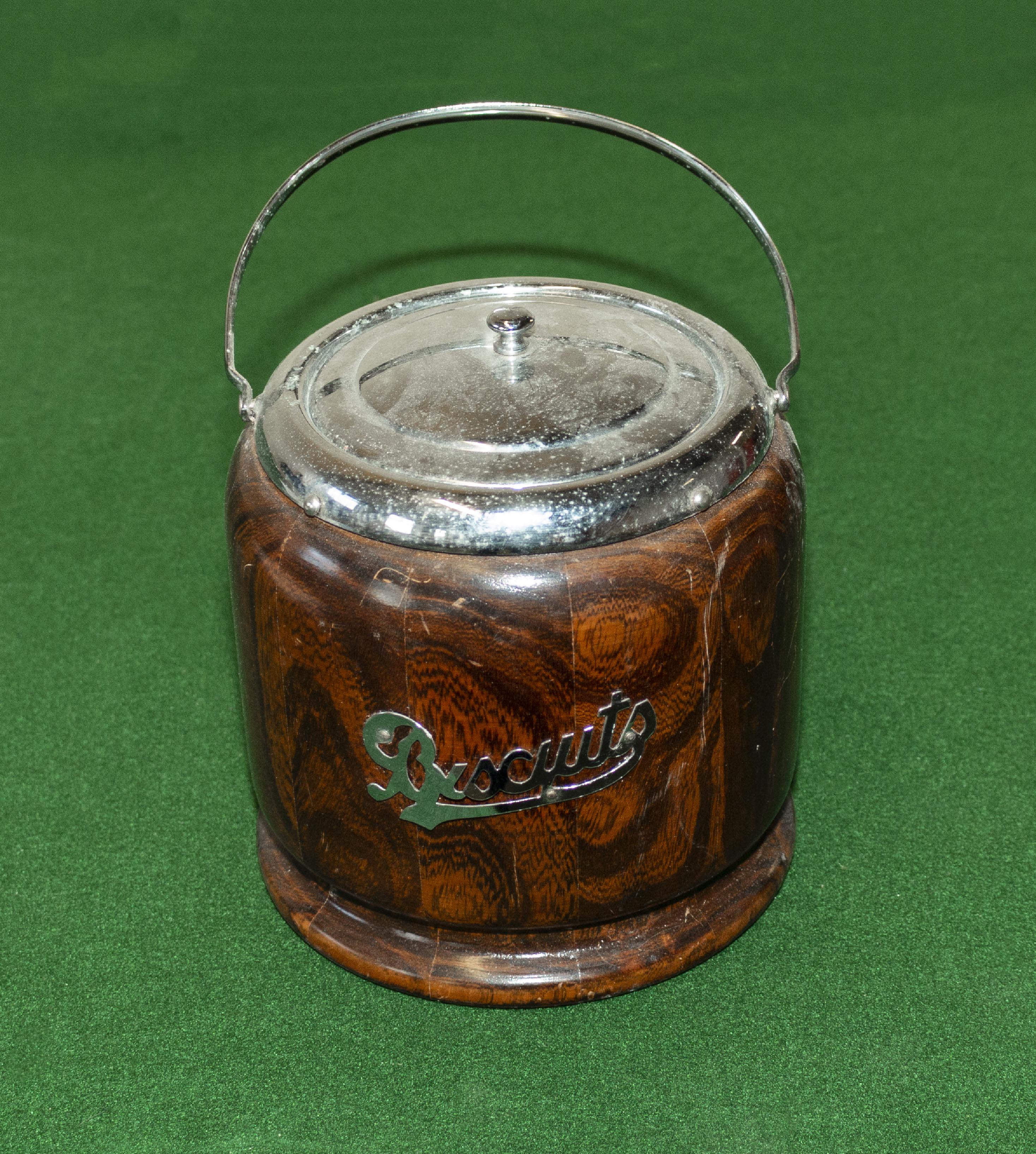 A vintage biscuit barrel