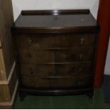 A 1950's chest of four drawers