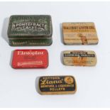 Collection of 5 collectable vintage tins