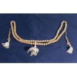 An antique set of Tibetan bone prayer beads