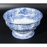 A Staffordshire blue and white fruit bowl