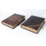 Two Victorian tooled leather photograph albums