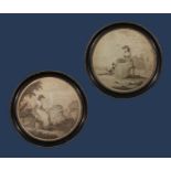 A pair of 18 century prints 10 inch diameter