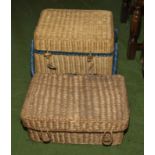 Two wicker picnic baskets