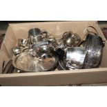 A box of assorted Silver Plate