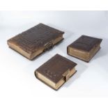 Three Victorian tooled leather photograph albums