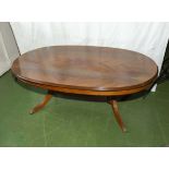 A mahogany coffee table