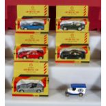 Six diecast model cars