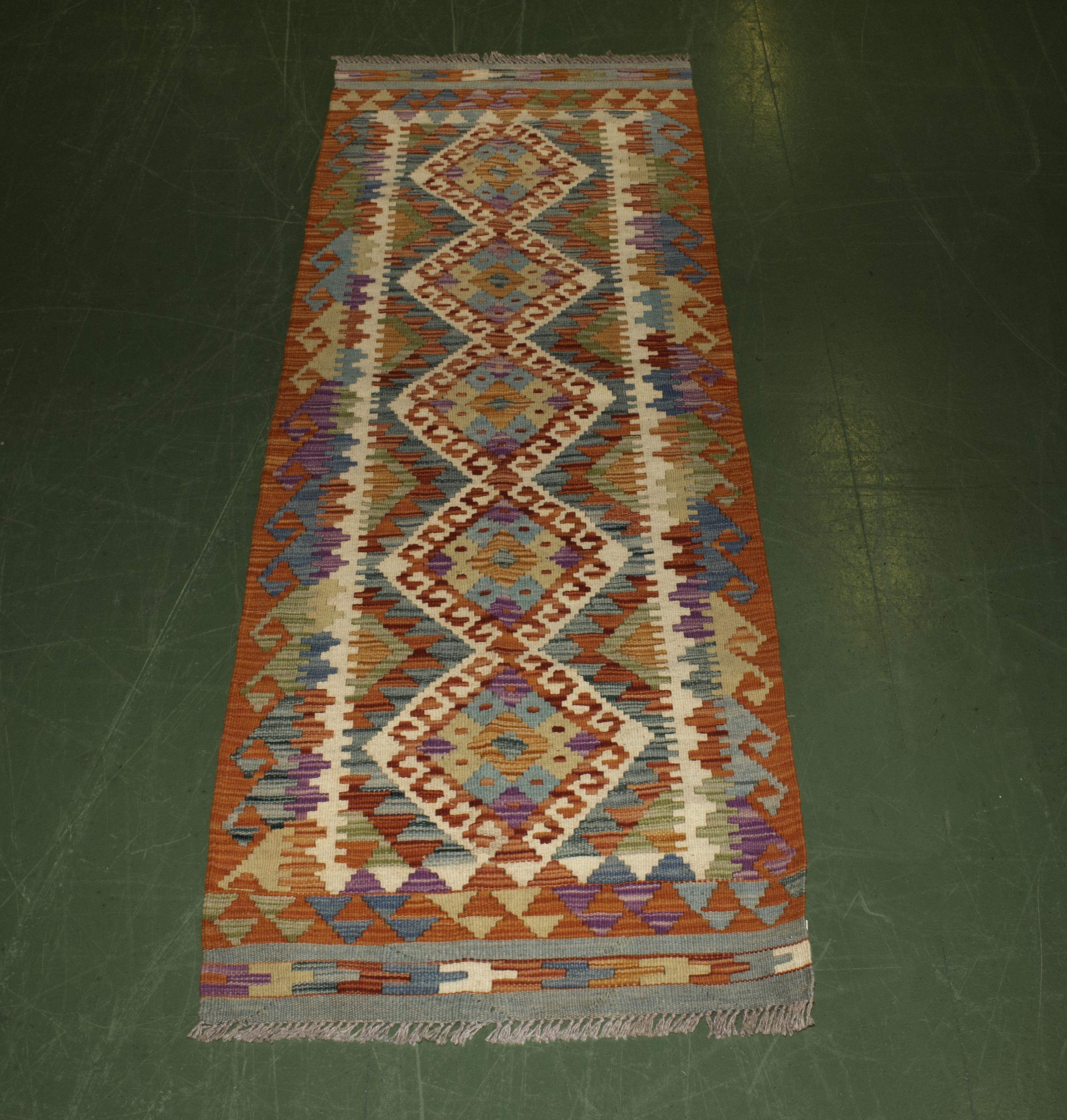 A Chobi vegetable dyed runner 186cm x 66cm