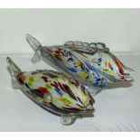 Two Murano glass fish