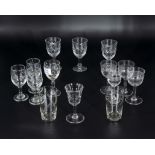 A collection of sherry and port glasses
