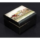 A box with painted lid depiction coaching horse etc.