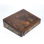 Paper Mache ladies writing box in the manner of Jennens Betteridge. The lid painted with an