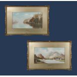 Roland Stead - two framed watercolours depicting scenes from the Lake District 'Enerdale Lake'