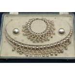 Simulated pearl Necklace, bracelet and earrings