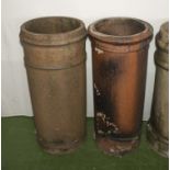 Two clay chimney pots