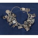 A silver charm bracelet