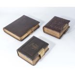 Three Victorian tooled leather photograph albums