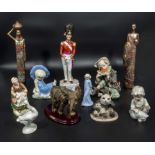 Assorted pottery figures