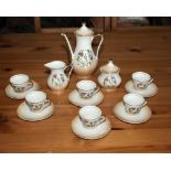 A decorative china coffee set