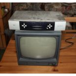 A television and sky box