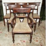 A set of 6 William 4thmahogany dining chairs .1 arm chair 5 stand chairs.