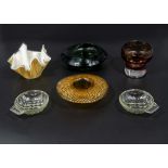 Six pieces art glass