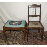 A vintage stool and chair