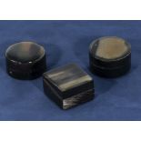 Three Tibetan yak horn pill boxes