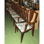 Six mahogany dining chairs