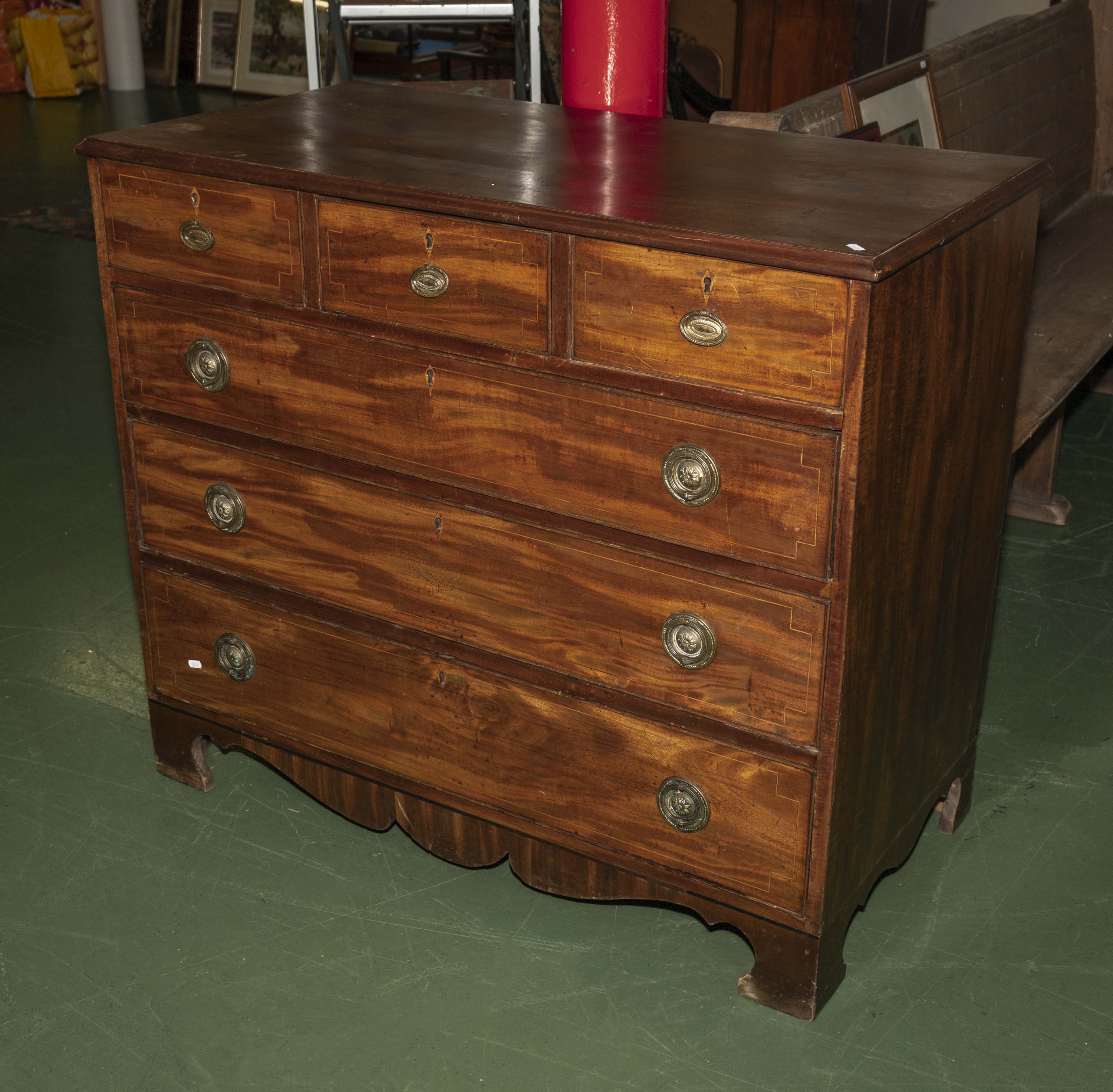 A Georgian mahogany chest.