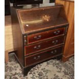 An Edwardian inlaid mahogany bureau