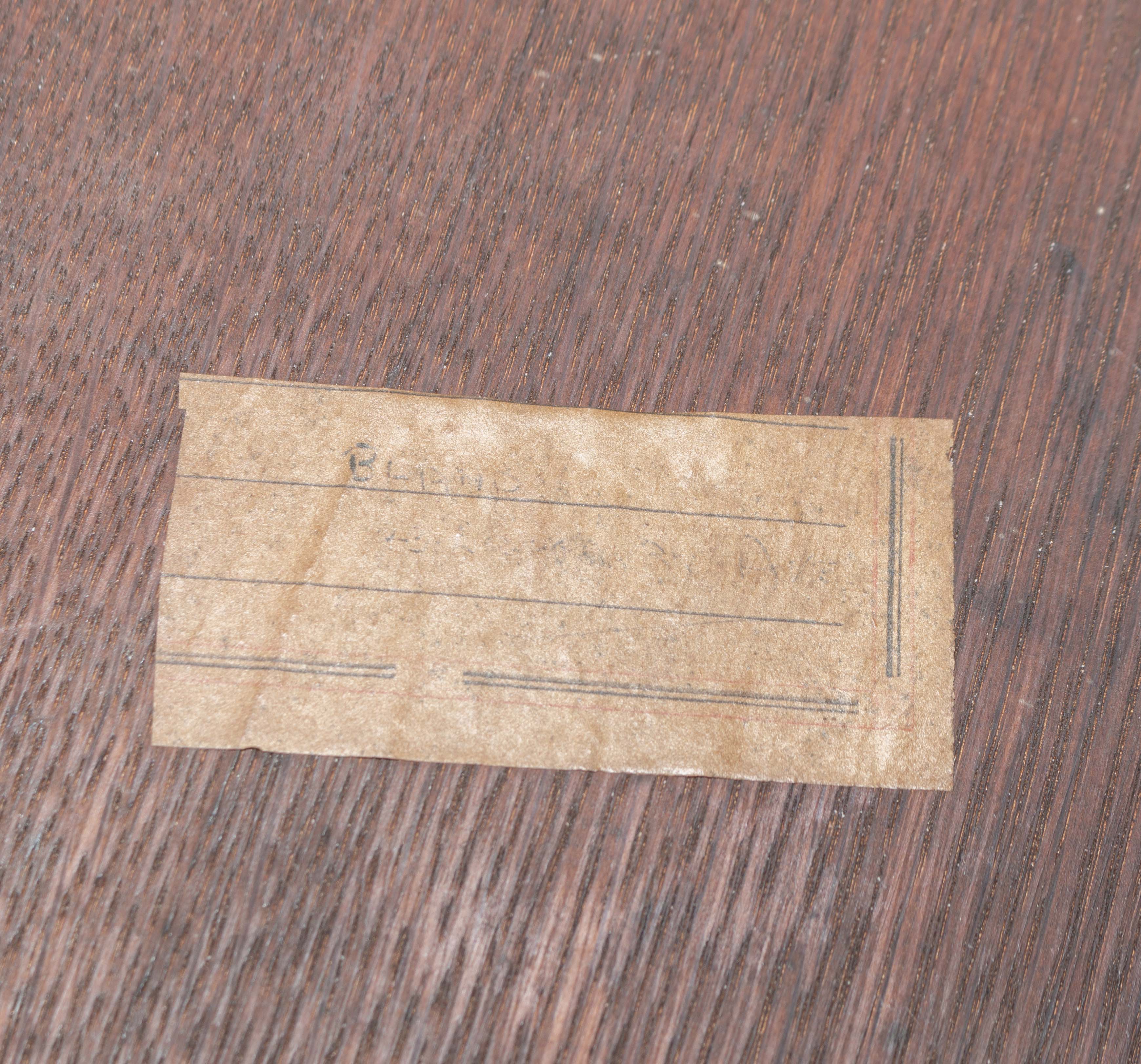 A James Shoolbred and company oak and brass mounted window seat. Lozenger date stamp to seat Trade - Image 6 of 6