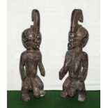 Two carved African fertility figures