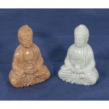 Two small hard stone Buddhas