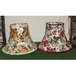 Two large flowered lamp shades