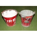 Two vintage FIRE water buckets