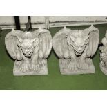 A pair of garden gargoyles