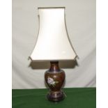 A table lamp and shade